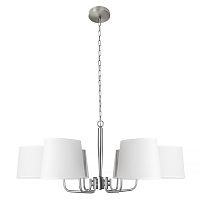Люстра подвесная Хилтон / Hilton 10527/6 Nickel LOFT IT белая на 6 ламп, основание никель в стиле современный американский 