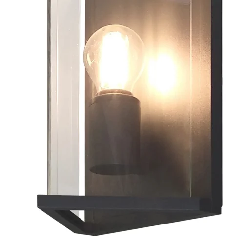 Настенный светильник Meribel 6495 Mantra уличный IP54 чёрный серый 1 лампа, плафон прозрачный в стиле современный E27 фото 4