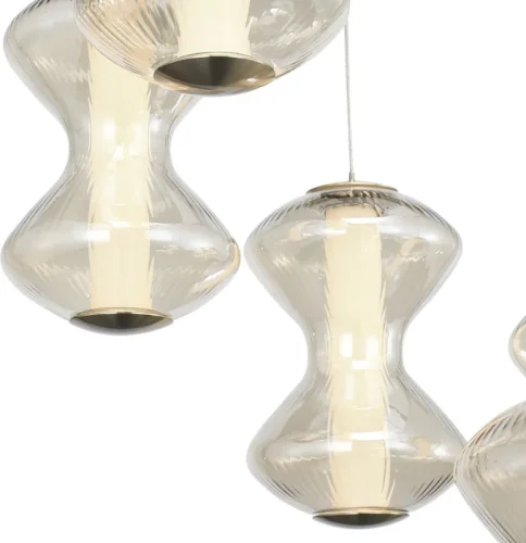 Светильник подвесной LED Spine SL6136.233.01 ST-Luce янтарный на 1 лампу, основание золотое в стиле современный каскад фото 3