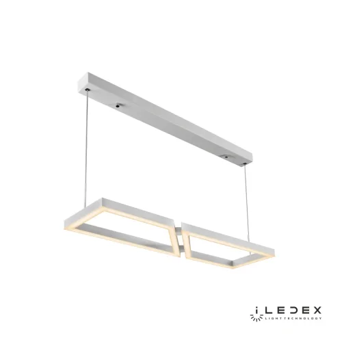 Светильник подвесной LED с пультом Stellar 8302-750x200-D-T WH iLedex белый на 1 лампу, основание белое в стиле хай-тек современный с пультом квадраты фото 2