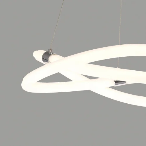 Люстра подвесная LED Line 6608 Mantra белая на 1 лампа, основание серое никель в стиле современный кольца фото 4