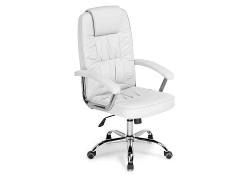 Компьютерное кресло Rik white 15548 Woodville, белый/искусственная кожа, ножки/металл/хром, размеры - ****640*660 фото 7