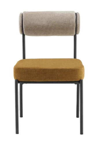 Стул обеденный Ponpoun, бежевый, терракотовый УТ000040465 Stool Group, терракотовый/шенилл, ножки/металл/чёрный, размеры - *830***510*660 фото 2