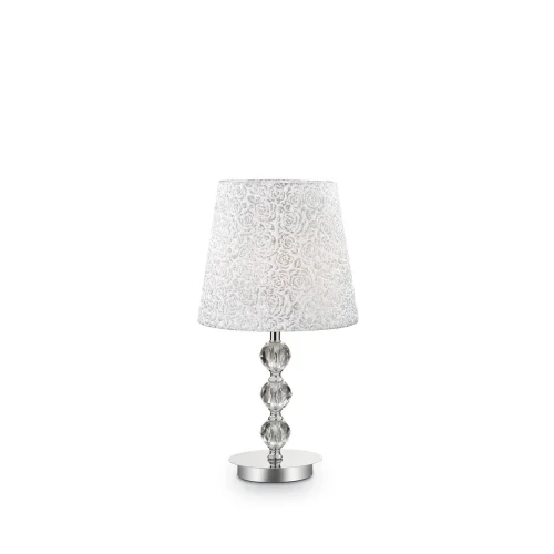 Настольная лампа LE ROY TL1 MEDIUM Ideal Lux белая на 1 лампу, основание хром стекло металл в стиле современный 