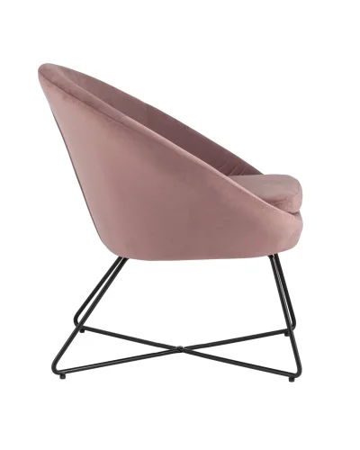 Кресло Колумбия, велюр, пыльно-розовый УТ000006619 Stool Group, розовый/велюр, ножки/металл/чёрный, размеры - ****700*660мм фото 3