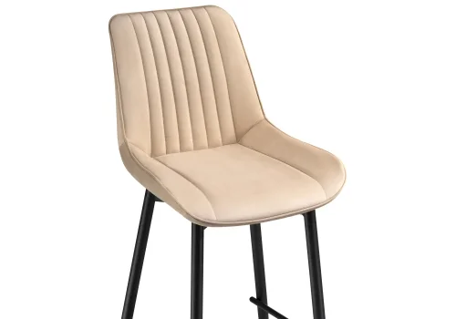 Полубарный стул Седа К бежевый / черный 511169 Woodville, бежевый/велюр, ножки/металл/чёрный, размеры - ****490*570 фото 5