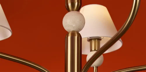 Люстра на штанге Aurelia FR2058PL-05BS Freya белая на 5 ламп, основание латунь в стиле классический американский кантри фото 7 Люстра на штанге Aurelia FR2058PL-05BS Freya белая на 5 ламп, основание латунь в стиле классический американский кантри фото 7