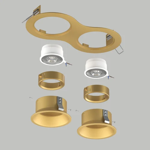 Светильник точечный Domino D6230303GMOD Lightstar золотой на 2 лампы, основание золотое в стиле современный прямоугольный фото 3