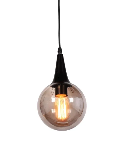 Светильник подвесной Rocherro LDP 11191 BK Lumina Deco серый 1 лампа, основание чёрное в стиле современный шар