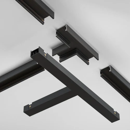 Коннектор питания Т- образный Magnetic track system Basity TRA172TPC-1B Maytoni чёрный в стиле для светильников серии Magnetic track system Basity basity магнитная фото 5