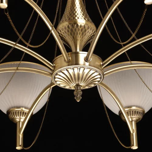 Люстра подвесная Олимп 318015408 MW-Light белая на 8 ламп, основание бронзовое латунь в стиле классический кантри  фото 9