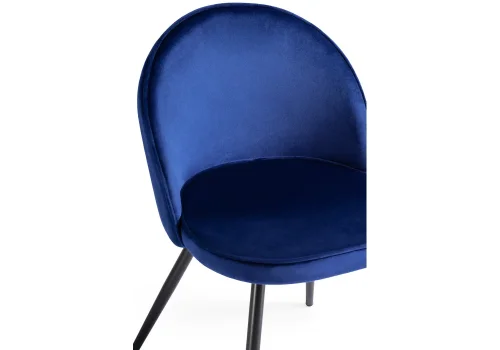 Стул на металлокаркасе Dodo blue 11944 Woodville, синий/велюр, ножки/металл/чёрный, размеры - ****520*550 фото 5