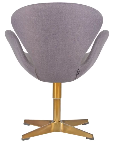 Кресло дизайнерское  69A-LMO SWAN, цвет сиденья серый (IF11), цвет основания золото Dobrin, серый/ткань, ножки/металл/золотой, размеры - ****710*600 фото 4