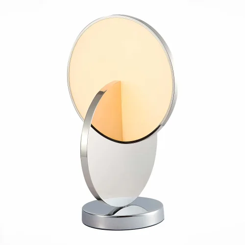 Настольная лампа LED Eclisse SL6107.104.01 ST-Luce белая 1 лампа, основание хром металл в стиле современный  фото 2