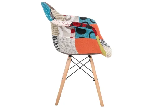 Деревянный стул Multicolor 11730 Woodville, разноцветный/ткань, ножки/дерево/бежевый, размеры - ****640*600 фото 3
