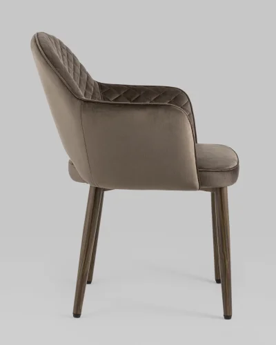 Стул Венера диамант NEW, велюр коричневый (ножки дерево) УТ000037248 Stool Group, коричневый/велюр, ножки/металл/коричневый, размеры - ****585*645 фото 6