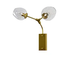 Бра Нисса 07512-2,33(21) Kink Light прозрачный 2 лампы, основание матовое золото в стиле современный 