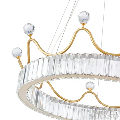 Люстра подвесная LED с пультом AM-Venezia 310322/D500 GD Arte Milano прозрачная на 1 лампу, основание латунь в стиле современный кольца с пультом фото 11