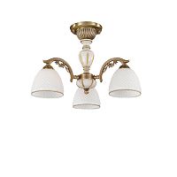 Люстра потолочная  PL 8626/3 Reccagni Angelo белая на 3 лампы, основание античное бронза в стиле классический кантри 