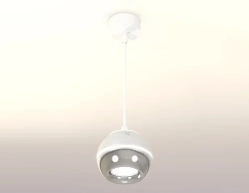 Светильник подвесной Techno spot XP1104001 Ambrella light белый серебряный 1 лампа, основание белое в стиле современный хай-тек  фото 2