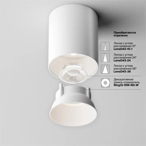 Светильник накладной LED Alfa LED C064CL-12W4K-RD-WB Maytoni белый на 1 лампу, основание белое в стиле хай-тек современный круглый фото 6