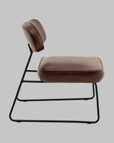 Кресло Kate new ткань экокожа бордово-коричневый УТ000041268 Stool Group, коричневый/экокожа, ножки/металл/чёрный, размеры - *740****мм фото 3