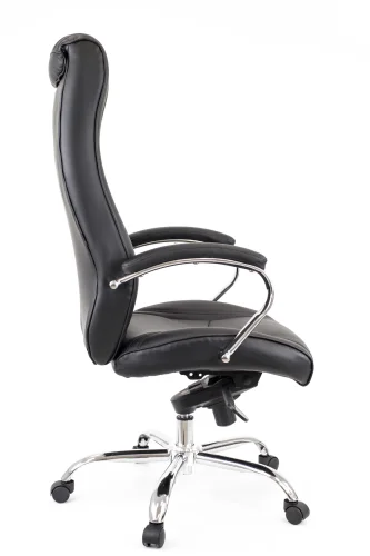 Кресло руководителя King M Кожаное Черный EC-370 Leather Black Everprof, чёрный/кожа, ножки//, размеры - 1230*1290***620* фото 2