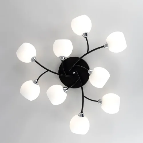 Люстра потолочная Флорида CL148195 Citilux белая на 9 ламп, основание чёрное в стиле современный  фото 9