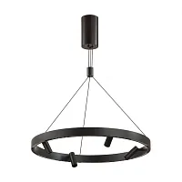 Светильник подвесной LED Beveren 6683/77L Odeon Light чёрный 1 лампа, основание чёрное в стиле современный с пультом