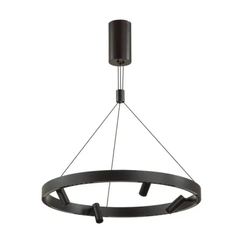 Светильник подвесной LED Beveren 6683/77L Odeon Light чёрный 1 лампа, основание чёрное в стиле современный с пультом
