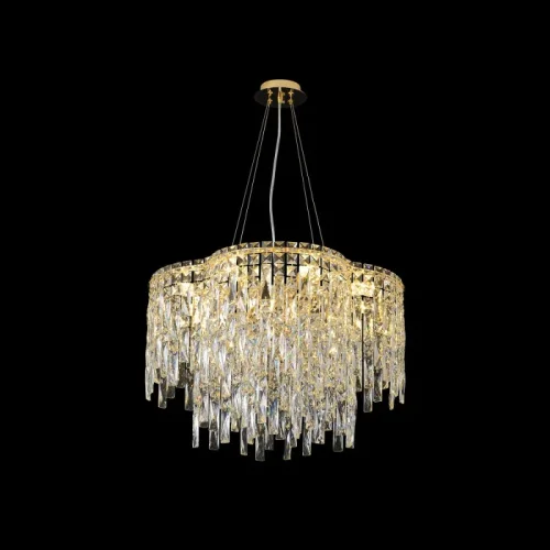 Люстра подвесная ABRIL SP12 GOLD Crystal Lux прозрачная на 12 ламп, основание золотое в стиле классический фото 2 Люстра подвесная ABRIL SP12 GOLD Crystal Lux прозрачная на 12 ламп, основание золотое в стиле классический фото 2