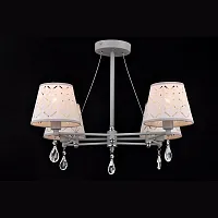 Люстра потолочная LISBON 81054-3C STAIN GRAY Natali Kovaltseva белая на 4 лампы, основание серое в стиле современный 