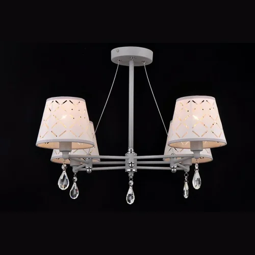 Люстра потолочная LISBON 81054-3C STAIN GRAY Natali Kovaltseva белая на 4 лампы, основание серое в стиле современный 