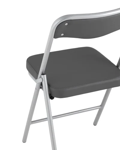 Складной стул Джонни экокожа серый каркас металлик УТ000035368 Stool Group, серый/экокожа, ножки/металл/серый, размеры - ****450*495 фото 7