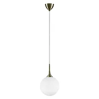 Светильник подвесной Globo 813031 Lightstar белый 1 лампа, основание коричневое бронзовое в стиле арт-деко шар