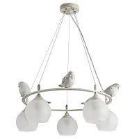 Люстра подвесная Gemelli A2150SP-5WG Arte Lamp белая на 5 ламп, основание белое бежевое в стиле современный птички