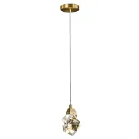 Светильник подвесной LED Oxygen 9701P/1 BR iLedex прозрачный на 1 лампу, основание латунь в стиле современный 