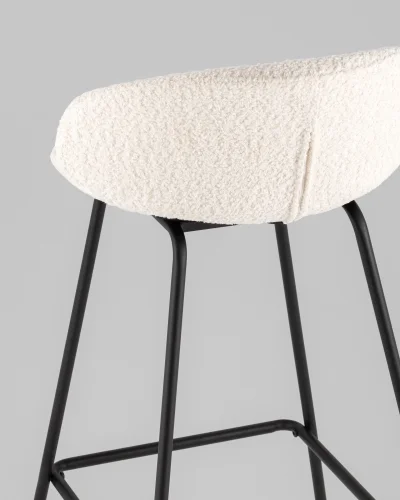 Стул барный Nita, букле молочный УТ000040261 Stool Group, молочный/букле, ножки/металл/чёрный, размеры - ***** фото 3