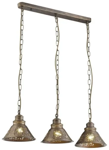 Светильник подвесной 308-603-03 Velante коричневый 3 лампы, основание коричневое в стиле восточный 