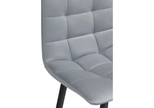 Полубарный стул Чилли К светло-серый / черный 502080 Woodville, серый/велюр, ножки/металл/чёрный, размеры - ****430*420 фото 6