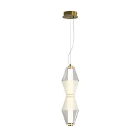 Светильник подвесной LED Plum FR6137PL-L6BT1 Freya белый прозрачный на 1 лампу, основание латунь в стиле современный арт-деко 