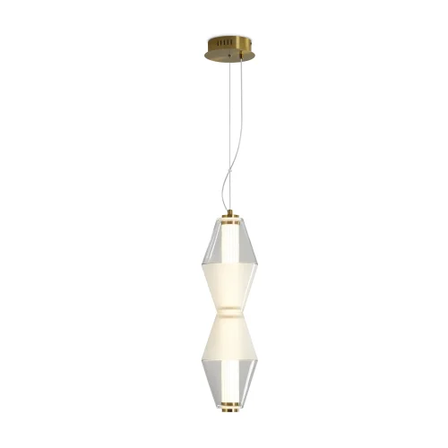 Светильник подвесной LED Plum FR6137PL-L6BT1 Freya белый прозрачный на 1 лампу, основание латунь в стиле современный арт-деко 