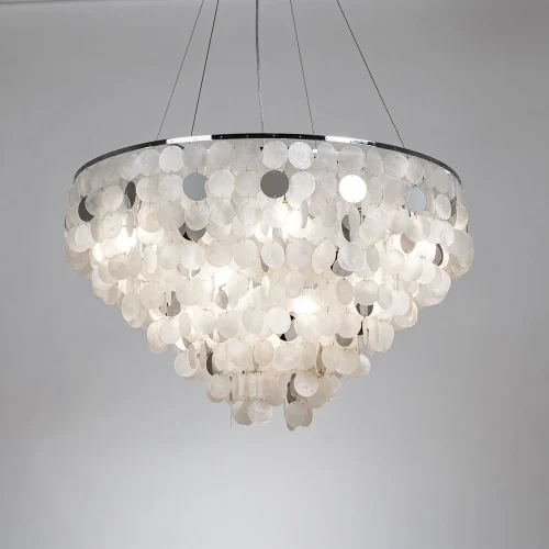 Люстра подвесная Pipirima A4100LM-12CC Arte Lamp белая на 12 ламп, основание хром в стиле современный фото 2 Люстра подвесная Pipirima A4100LM-12CC Arte Lamp белая на 12 ламп, основание хром в стиле современный фото 2