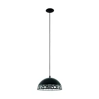 Светильник подвесной Savignano 97441 Eglo чёрный 1 лампа, основание чёрное в стиле современный 