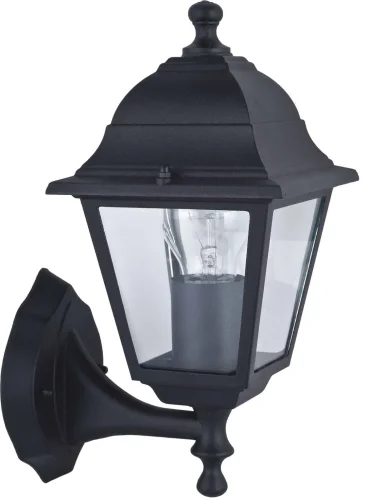 Настенный светильник Leon 1812-1W Favourite уличный IP44 чёрный 1 лампа, плафон прозрачный в стиле кантри классический E27