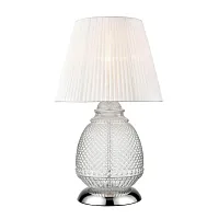 Настольная лампа Fiona VL5623N11 Vele Luce белая 1 лампа, основание хром стекло металл в стиле современный классический 