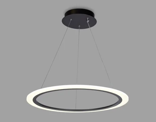 Светильник подвесной LED с пультом FA4343 Ambrella light чёрный белый 1 лампа, основание чёрное в стиле хай-тек минимализм модерн с пультом кольца фото 2