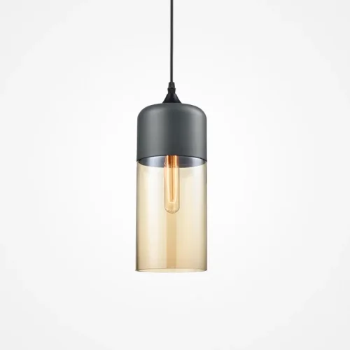 Светильник подвесной NORD B D13 Black/Amber 190494-26 ImperiumLoft янтарный на 1 лампу, основание чёрное в стиле современный 