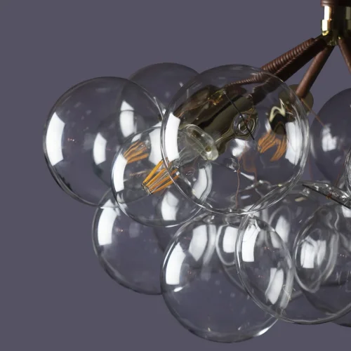 Люстра подвесная Bunch 10048/6 Brown LOFT IT прозрачная на 6 ламп, основание коричневое в стиле современный шар фото 5