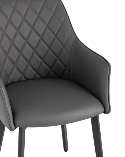 Стул Прайм NEW, экокожа серая УТ000031314 Stool Group, серый/экокожа, ножки/металл/чёрный, размеры - ****530*590 фото 7